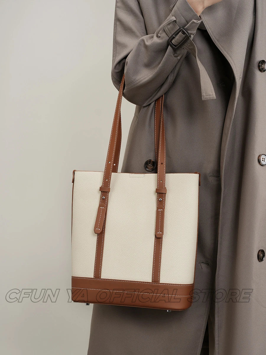 CFUN YA New Fashion Luxury Women Shoulder Bag Genuine Leather Large Capacity Female Handbag Totes Pack Mummy Handbag Bolsas 2024
