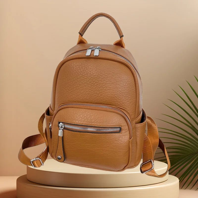 CFUN YA New Fashion Small Backpack For Women PU Leather Mini Travel Bagpack Teenager Girls Shoulder Bag Mochilas Bookbag 2024