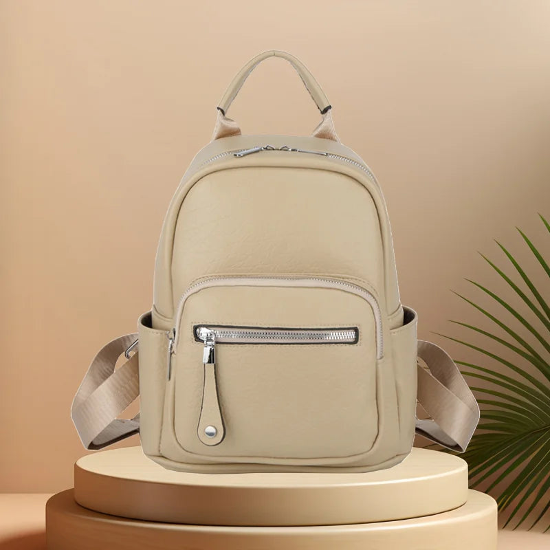 CFUN YA New Fashion Small Backpack For Women PU Leather Mini Travel Bagpack Teenager Girls Shoulder Bag Mochilas Bookbag 2024