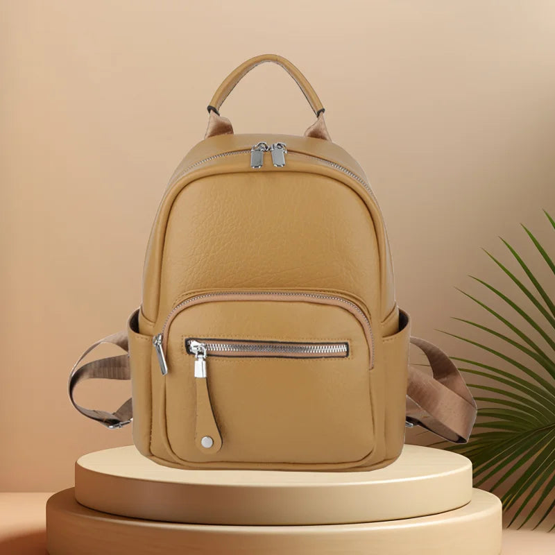 CFUN YA New Fashion Small Backpack For Women PU Leather Mini Travel Bagpack Teenager Girls Shoulder Bag Mochilas Bookbag 2024