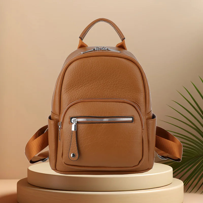 CFUN YA New Fashion Small Backpack For Women PU Leather Mini Travel Bagpack Teenager Girls Shoulder Bag Mochilas Bookbag 2024
