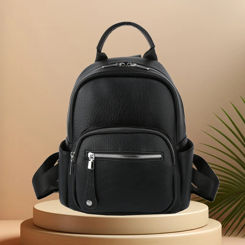 CFUN YA New Fashion Small Backpack For Women PU Leather Mini Travel Bagpack Teenager Girls Shoulder Bag Mochilas Bookbag 2024