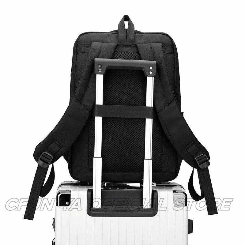 CFUN YA New Fashion Trend Backpack Men Black Business Bagpack 16 Inch Laptop Backpacking Travel Rucksack Male Students Schoolbag