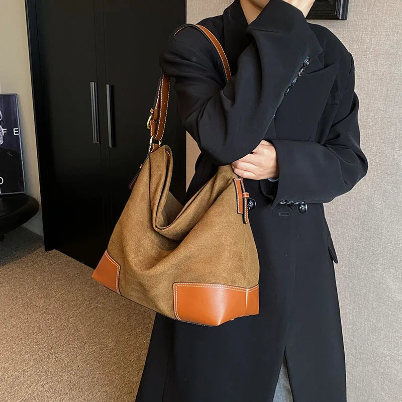 CFUN YA New Fashion Trend Canvas Tote Bag For Women Large Capacity Female Shoulder Crossbody Bags Student Handbag Messenger Pack