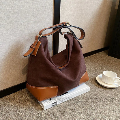 CFUN YA New Fashion Trend Canvas Tote Bag For Women Large Capacity Female Shoulder Crossbody Bags Student Handbag Messenger Pack