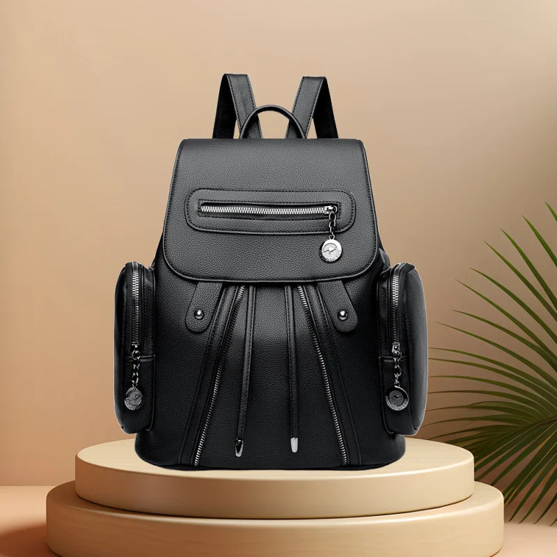 CFUN YA New Fashion Trend Women Backpack Luxury PU Leather Travel Back Bag College Students Schoolbag Mochila Female Bag Handbag