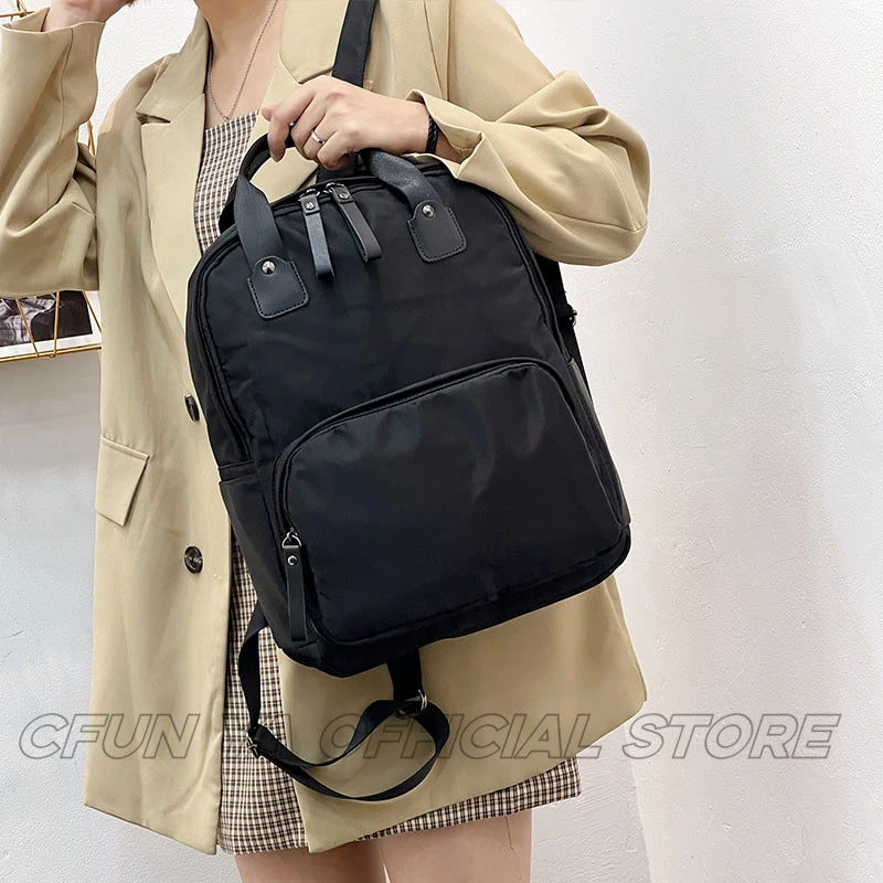 CFUN YA New Fashion Women Backpack 14 Inch Laptop Back Pack Waterproof Female Travel Bagpack Students Schoolbag Unisex Rucksack