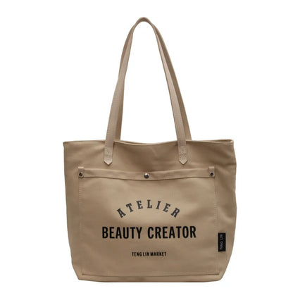 CFUN YA New Fashion Women Bag Large Capacity Canvas Female Tote Bags College Students Handbag Ladies Shoulder Bag Messenger Pack