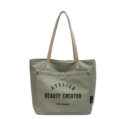 CFUN YA New Fashion Women Bag Large Capacity Canvas Female Tote Bags College Students Handbag Ladies Shoulder Bag Messenger Pack