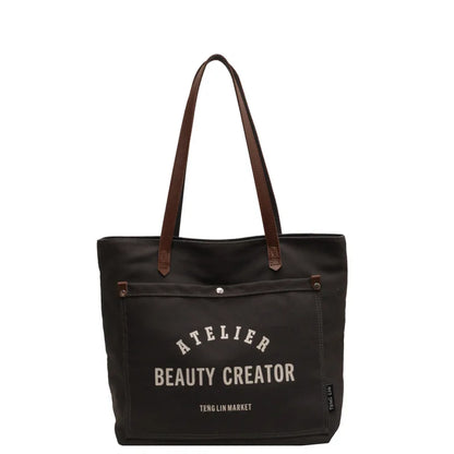 CFUN YA New Fashion Women Bag Large Capacity Canvas Female Tote Bags College Students Handbag Ladies Shoulder Bag Messenger Pack