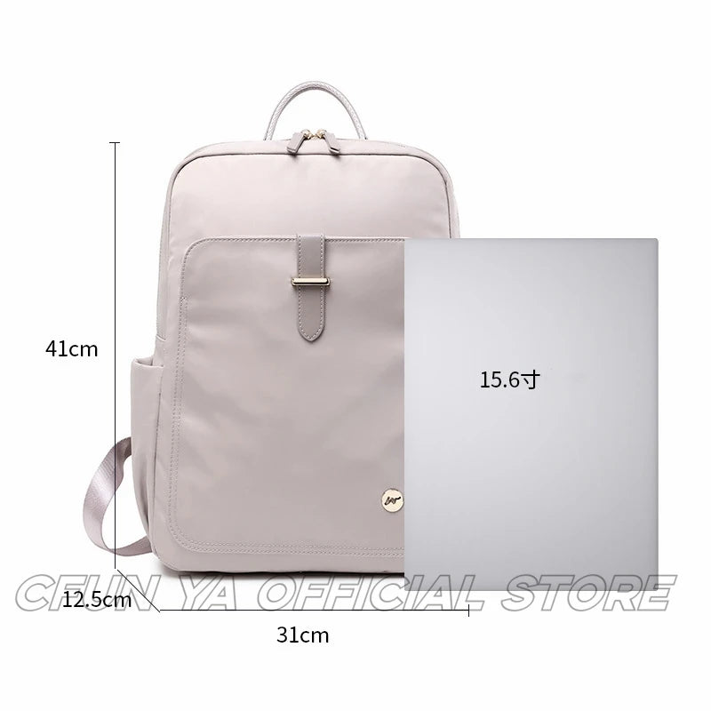 CFUN YA New High Quality Women Backpack 14 15.6 Inch Laptop Bag Pack Nylon Waterproof Female Travel Rucksack Students Schoolbag