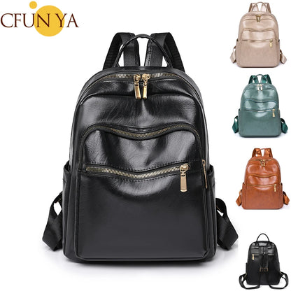 CFUN YA New Kawaii Soft Leather Backpack For Women PU Female Travel Bagpack Teen Student School Bags Bolsos Feminina sac a dos