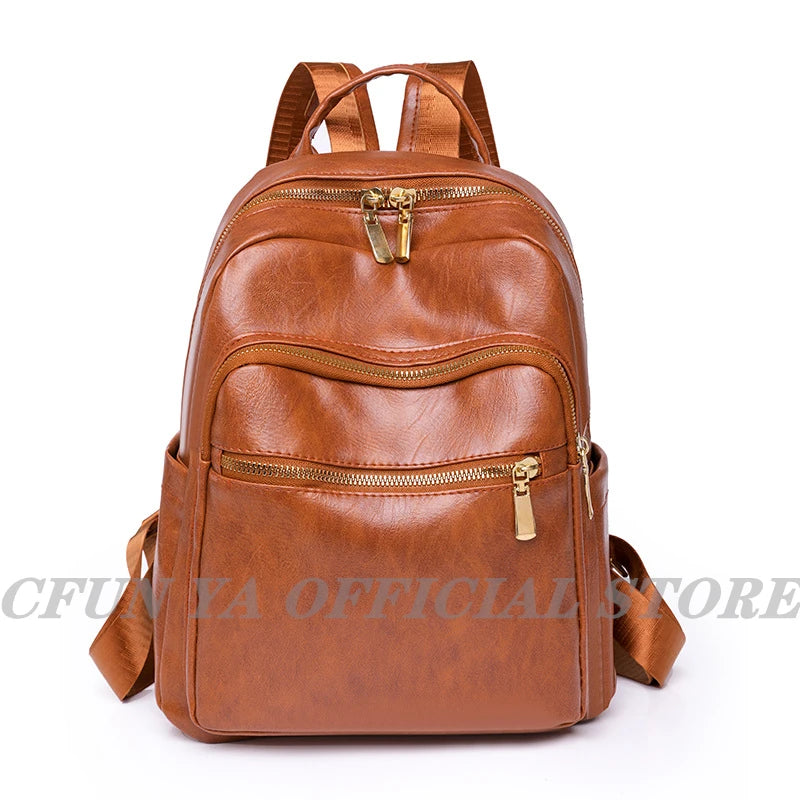 CFUN YA New Kawaii Soft Leather Backpack For Women PU Female Travel Bagpack Teen Student School Bags Bolsos Feminina sac a dos