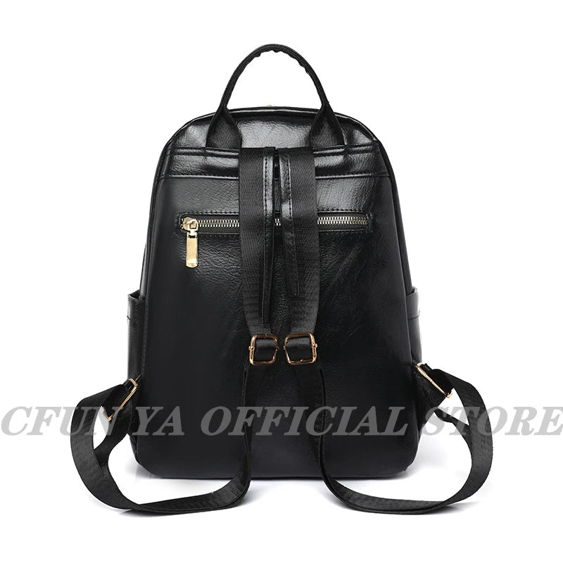 CFUN YA New Kawaii Soft Leather Backpack For Women PU Female Travel Bagpack Teen Student School Bags Bolsos Feminina sac a dos
