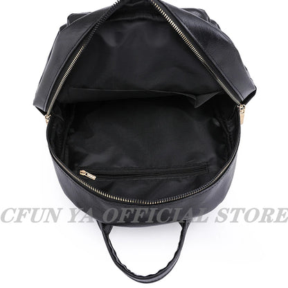 CFUN YA New Kawaii Soft Leather Backpack For Women PU Female Travel Bagpack Teen Student School Bags Bolsos Feminina sac a dos