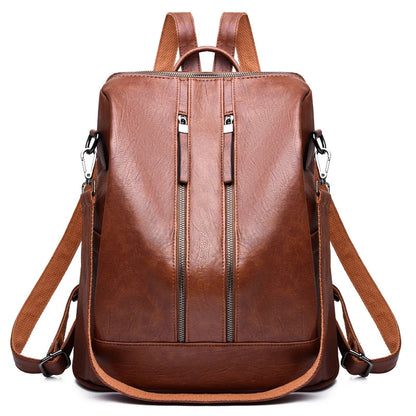 CFUN YA New Leather Women Backpack High Quality PU Female Bag Bucket Lady Shoulder Packs Big Capacity Backpacks Travel Rucksack