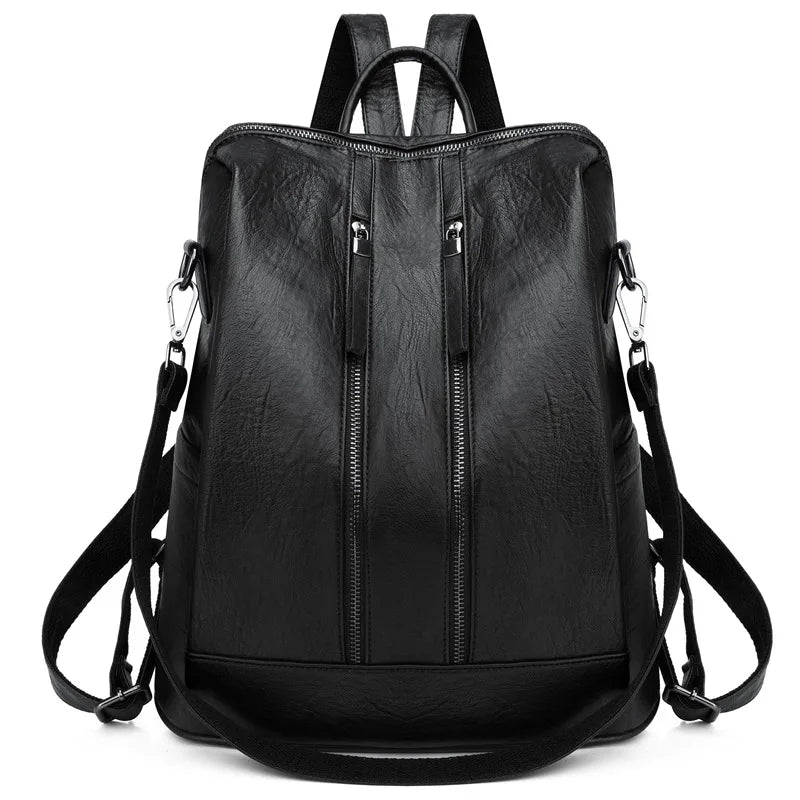 CFUN YA New Leather Women Backpack High Quality PU Female Bag Bucket Lady Shoulder Packs Big Capacity Backpacks Travel Rucksack