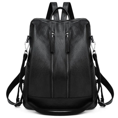 CFUN YA New Leather Women Backpack High Quality PU Female Bag Bucket Lady Shoulder Packs Big Capacity Backpacks Travel Rucksack