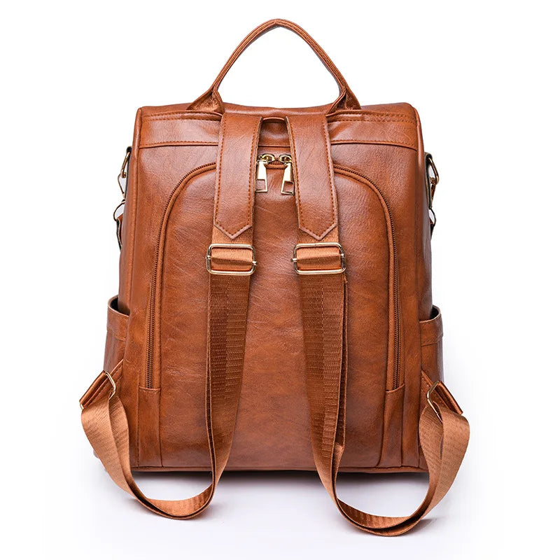 CFUN YA New Leather Women Backpack High Quality PU Female Bag Bucket Lady Shoulder Packs Big Capacity Backpacks Travel Rucksack