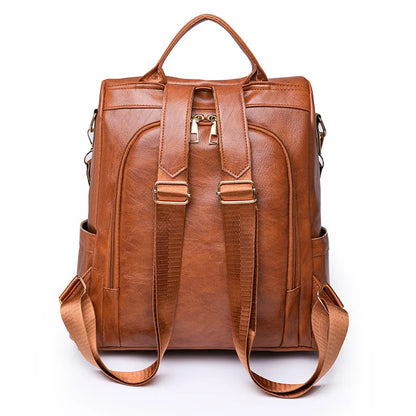 CFUN YA New Leather Women Backpack High Quality PU Female Bag Bucket Lady Shoulder Packs Big Capacity Backpacks Travel Rucksack