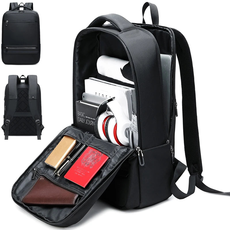 CFUN YA New Luxury Black 15.6 Inch Laptop Bag Backpack Large  Men Women Bagpack Business Anti-Theft Backpacks Rucksack Schoolbag