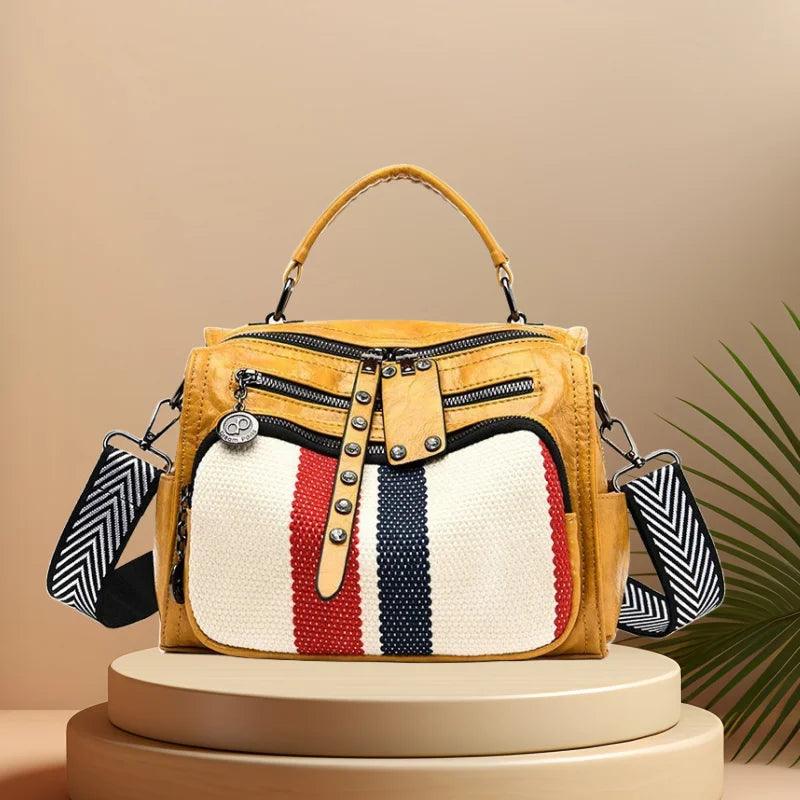 CFUN YA New Luxury Fashion Backpack For Women Multi-Pockets Teen Girls Shoulder Crossbody Bag Female Handbag Travel Bagpack 2024