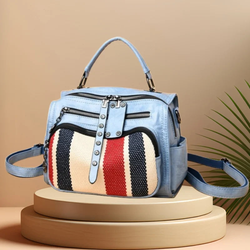 CFUN YA New Luxury Fashion Backpack For Women Multi-Pockets Teen Girls Shoulder Crossbody Bag Female Handbag Travel Bagpack 2024