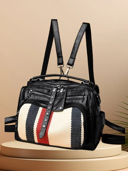 CFUN YA New Luxury Fashion Backpack For Women Multi-Pockets Teen Girls Shoulder Crossbody Bag Female Handbag Travel Bagpack 2024