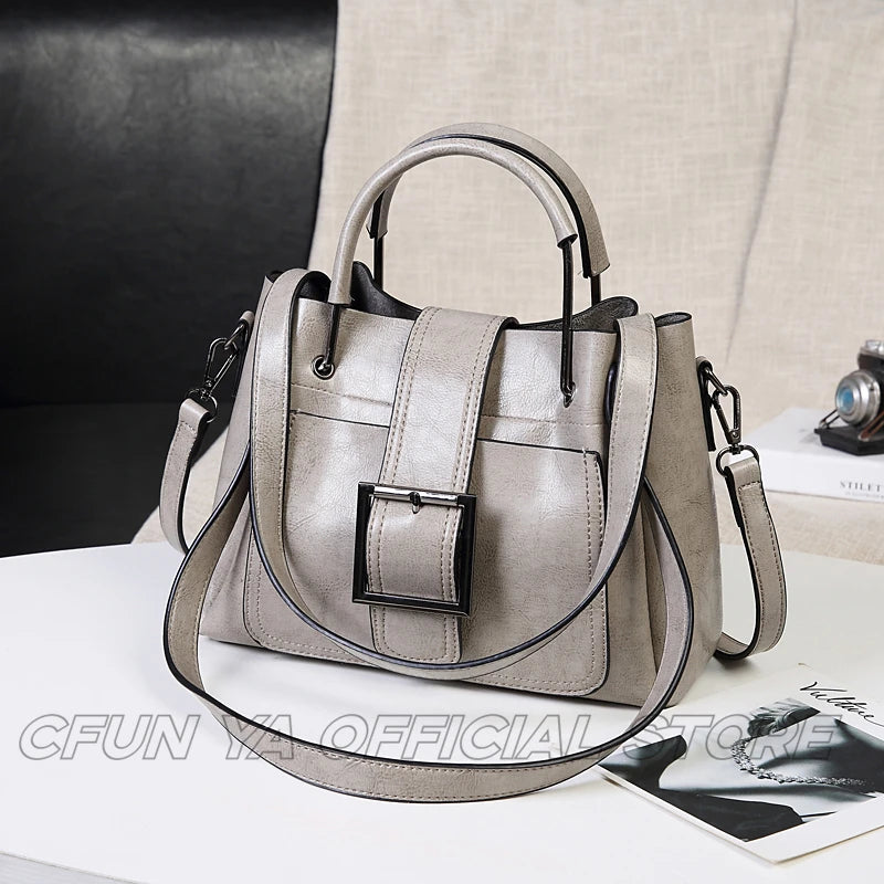 CFUN YA New Luxury Fashion Women Handbag PU Leather Causal Female Shoulder Crossbody Bag Messenger Tote Bags Sac a Mains Femme