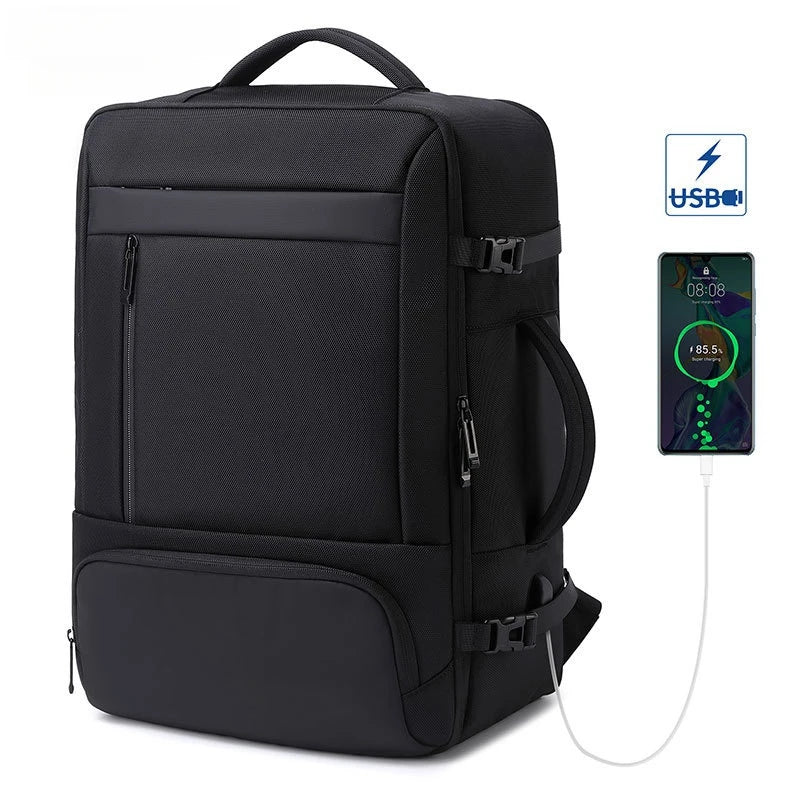 CFUN YA New Luxury Men's Backpack USB Large 17 Inch Laptop Bag Pack Travel Knapsack With Shoes Pocket Business Backbag Mochila