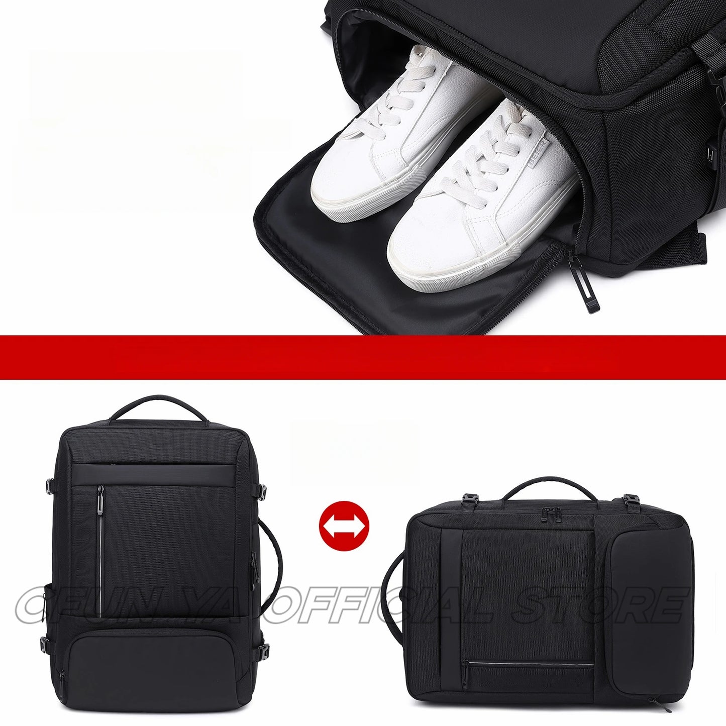 CFUN YA New Luxury Men's Backpack USB Large 17 Inch Laptop Bag Pack Travel Knapsack With Shoes Pocket Business Backbag Mochila