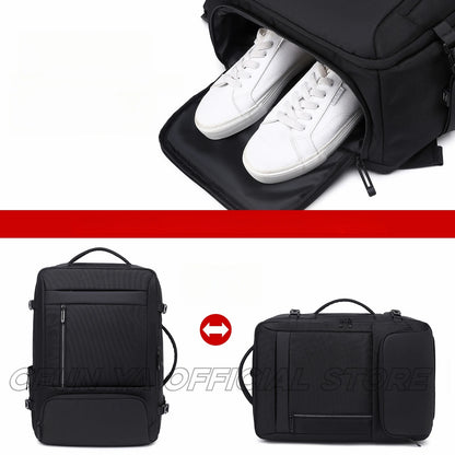 CFUN YA New Luxury Men's Backpack USB Large 17 Inch Laptop Bag Pack Travel Knapsack With Shoes Pocket Business Backbag Mochila