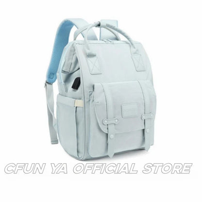 CFUN YA New Luxury Mummy Backpack Large Capacity Nappy Diaper Bagpack USB 14 Inch Laptop Bag For Women Travel Rucksack Mochilas