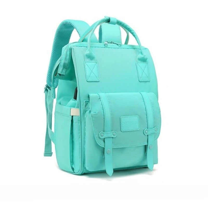 CFUN YA New Luxury Mummy Backpack Large Capacity Nappy Diaper Bagpack USB 14 Inch Laptop Bag For Women Travel Rucksack Mochilas
