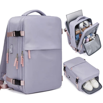 CFUN YA New Luxury Women's Backpack Large 15.6 Laptop Bagpack Waterproof Travel Rucksack Female Shoulder Bag Students Schoolbag