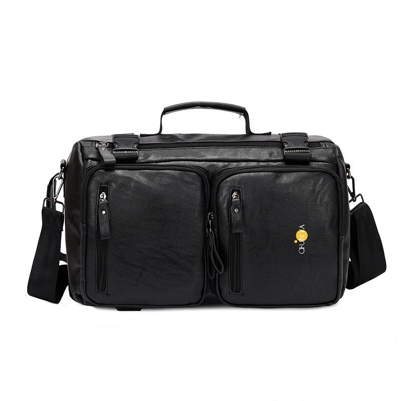 CFUN YA New Multi-Functional Men's Outdoor Backpack Soft Leather Business Computer Bagpack  Male Crossbody Handbag Travel Bag