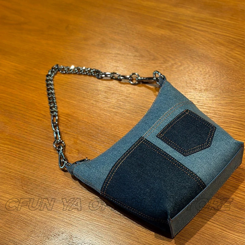 CFUN YA New Trend Denim Women Bag Summer Travel Small Bucket Bags Female Shoulder Crossbody Handbag Totes PurseBolsas Femininas