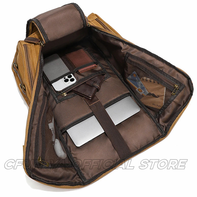 CFUN YA New Trend Luxury Canvas Backpack For Men Women Large 15 16 Laptop Bag Pack Outdoor Climbing Rucksack Knapsack Mochilas