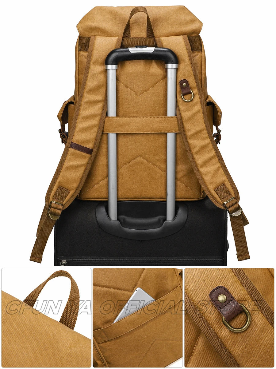 CFUN YA New Trend Luxury Canvas Backpack For Men Women Outdoor Sports Travel Bagpack 16" Laptop Computer Bag Climbing Rucksack