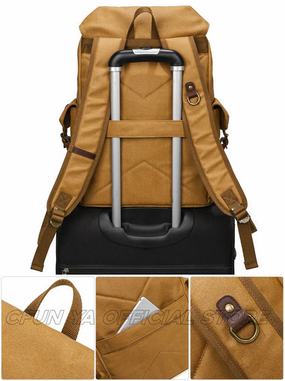 CFUN YA New Trend Luxury Canvas Backpack For Men Women Outdoor Sports Travel Bagpack 16" Laptop Computer Bag Climbing Rucksack