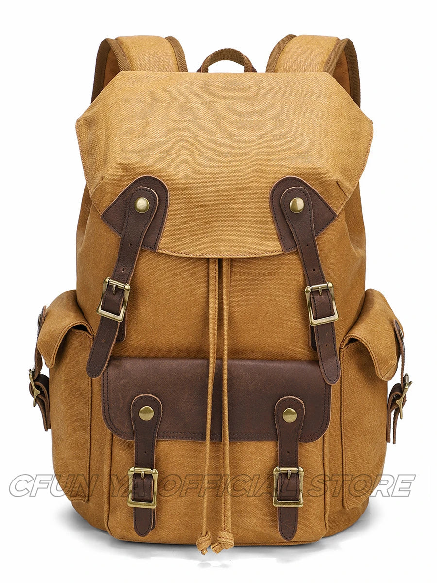 CFUN YA New Trend Luxury Canvas Backpack For Men Women Outdoor Sports Travel Bagpack 16" Laptop Computer Bag Climbing Rucksack