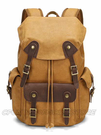 CFUN YA New Trend Luxury Canvas Backpack For Men Women Outdoor Sports Travel Bagpack 16" Laptop Computer Bag Climbing Rucksack