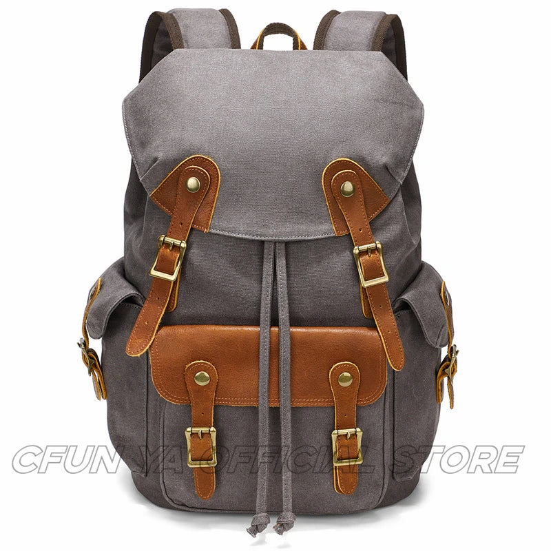 CFUN YA New Trend Luxury Canvas Backpack For Men Women Outdoor Sports Travel Bagpack 16" Laptop Computer Bag Climbing Rucksack