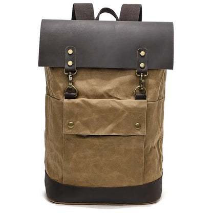 CFUN YA New Trend Luxury Canvas Real Leather Backpack For Men Women Large 15 16 Inch Laptop Bag Pack Outdoor Climbing Rucksack