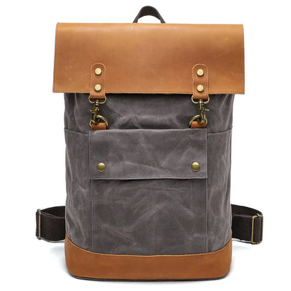 CFUN YA New Trend Luxury Canvas Real Leather Backpack For Men Women Large 15 16 Inch Laptop Bag Pack Outdoor Climbing Rucksack