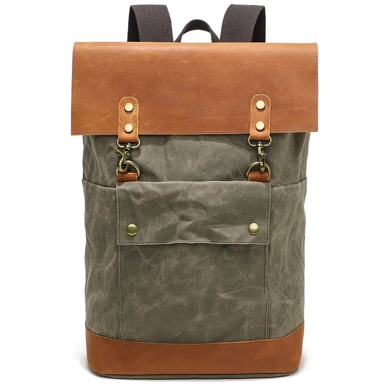 CFUN YA New Trend Luxury Canvas Real Leather Backpack For Men Women Large 15 16 Inch Laptop Bag Pack Outdoor Climbing Rucksack