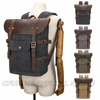 CFUN YA New Trend Luxury Outdoor Backpack For Men Women 15.6 Inch Laptop Bag Pack Canvas Climbing Knapsack Rucksack Male Bags