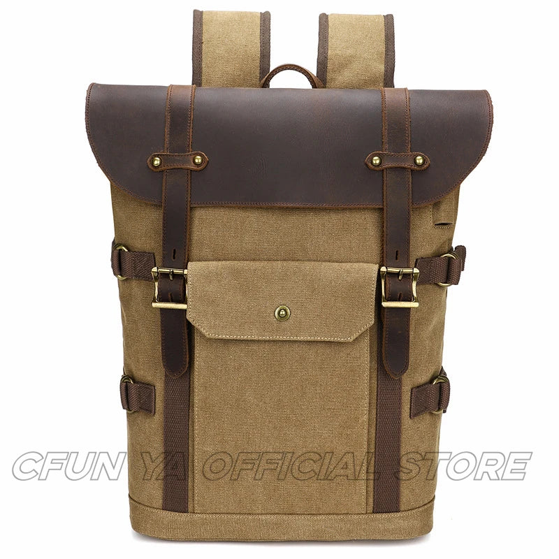 CFUN YA New Trend Luxury Outdoor Backpack For Men Women 15.6 Inch Laptop Bag Pack Canvas Climbing Knapsack Rucksack Male Bags