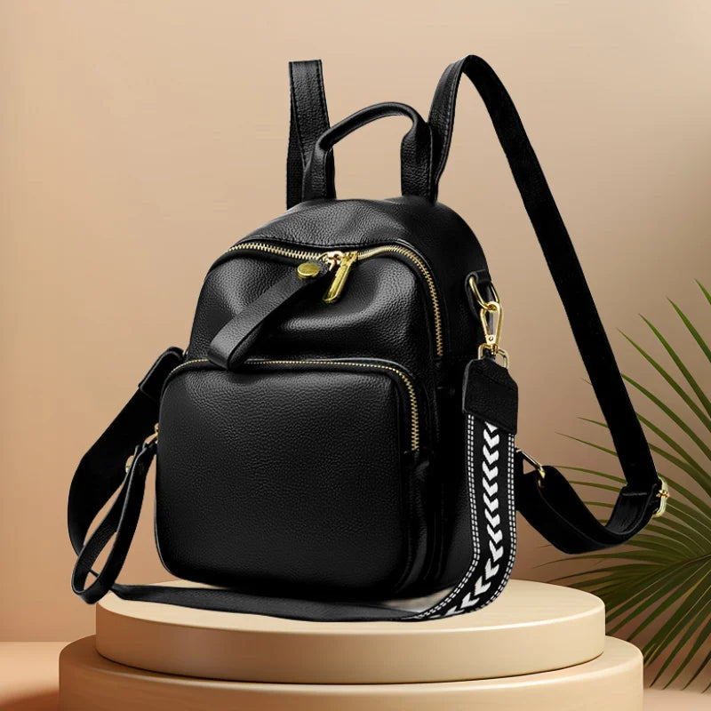 CFUN YA New Trend Luxury Real Leather Backpack Women Multifunction Female Shoulder Cross Bag Lady Handbag Students Schoolbag