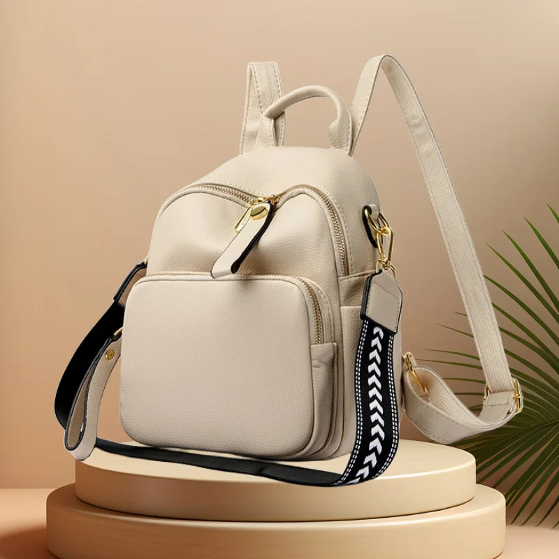 CFUN YA New Trend Luxury Real Leather Backpack Women Multifunction Female Shoulder Cross Bag Lady Handbag Students Schoolbag